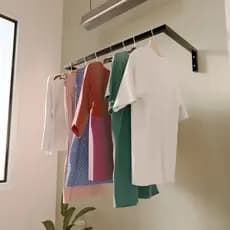 Kit 2 Araras Cabide de Parede Preto 60cm Organizador Roupas Cabideiro Closet