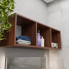 Nicho triplo Retangular 3 quadrados Decorativo 90x30x25 p/organização sala quarto cozinha escritório