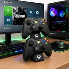 Suporte para Controle Xbox 360 Base de Mesa Organizador para 2 Gamepad Stand Compacto para Gamer