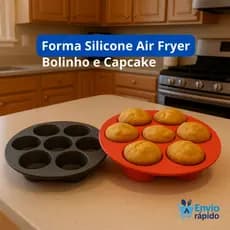 Forma Silicone Air Fryer 7 Cavidades Cupcake Assar Prático Durável Sortido