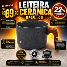 Leiteira Fervedor Antiaderente Revestimento Cerâmico 1.5 Litros Canecão Aquecer Ferver Água Leite