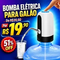 Kit Bomba Elétrica para Galão Água Recarregável USB Portátil Higiênica Fácil Usar Garrafão