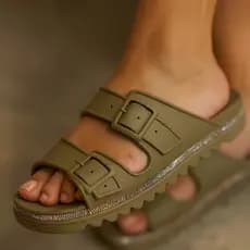 Papete Chinelo Feminino Birken Casual Elegante Strass Brilho Conforto Antiderrapante Casual