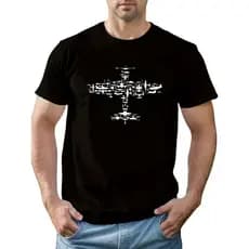 Camiseta Masculina Estampa Cruz multe Aviões Dia a Dia Trabalho Treino Caminhada