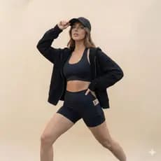 Roupa Conjunto Academia Feminina Top Atrás Short Fitness Com Bolso Celular Garanta  Já o Seu Hoje Mesmo