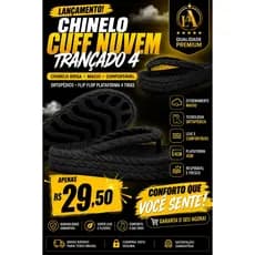 Chinelo Cuff Nuvem Trançado 4, Chinelo Brisa, Macio, Confortável, Ortopédico Flip flop Plataforma 4 tiras Tamanco