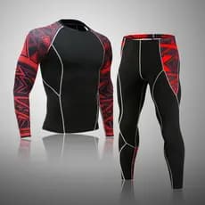 Esportes Masculinos Fitness Musculação Ginásio Suor MMA Correndo Camisas Leggings Ternos Superior Longo Conjuntos De Rou