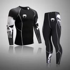 Conjunto De Roupas Esportivas De Compressão MMA Rashguard Masculino Academia Exercício Apertado Corrida Aptidão Ciclismo