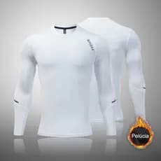 Novos Rashguards Camisas De Manga Longa Masculina Proteção UV Correndo Rash Guard Compressão De Gola Alta