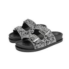 Meijile Sandália Feminina Rasteirinha sandálias rasteiras de strass Fivela de sapato ajustável papete feminina260