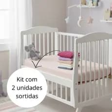 Kit 02 Lençol Avulso Microfibra Alta Qualidade Berço Padrão Americano 130x70cm Com Elástico