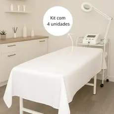 Kit 4 Lençol Para Maca Hospitais Clínicas Estética Percal 400 Fios sem elástico Super Macio