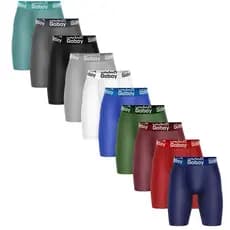 Kit com 12 Cuecas Boxer Ciclista em Microfibra Lisa Cueca Box Alongada Masculino Adulto ideal para Esportes.