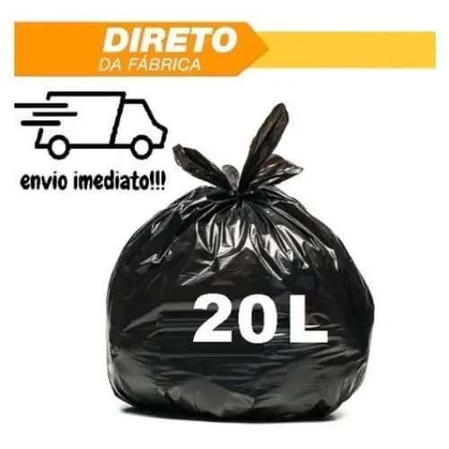 Saco de Lixo de 20 litros com 50 unidades.