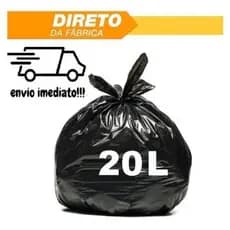 Saco de Lixo de 20 litros com 50 unidades.