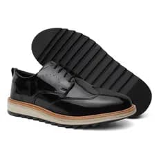 Sapato Masculino Preto Envernizado Casual Confortável