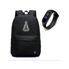 Mochila Escolar Nossa Senhora Católica Grande + Relógio Digital