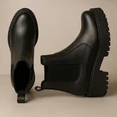 Bota Feminina Chelsea Couro Legitimo Salto Baixo Cano Curto