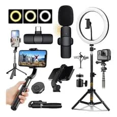 Iluminador Ring Light Led Profissional Bluetooth Microfone