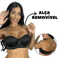Sutiã com Bojo e Alça De Silicone Invisível Removível Tomara que Caia Confortável Dia a Dia