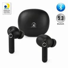 Fone de Ouvido Bluetooth 5.3 Sem Fio TWS Preto com Estojo de Recarga e Microfone