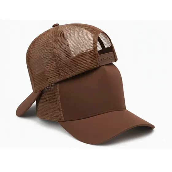 Boné De Telinha Liso Aba Confortável Leve Caminhada Trabalhoa Redinha Bone Marrom Trucker