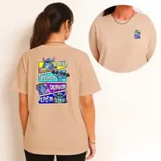Camisa Feminina 100% Algodão Rotina Comer Treinar Dormir Stitch Academia Fitness Gym Dia a Dia