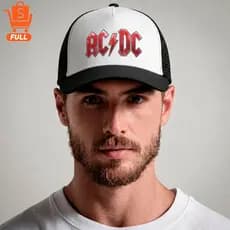 Boné AC/DC Estampado Rubi Metálico Aba Curvada Redinha Ajustável Rock Moderno Estiloso Streetwear