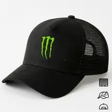 Boné Trucker Monster Verde Ajustável com Telinha Respirável Envio Rápido