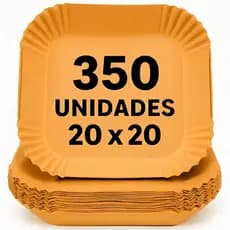 Kit 350 Forma Quadrada De Airfryer Descartável Antiaderente De Papel Cozinha 20x20x4,5cm