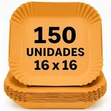 Kit 150 Formas Quadrada De Airfryer Descartável Antiaderente De Papel Cozinha 16x16x4,5cm