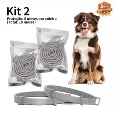 Coleira Ajustável À Prova D'água Contra Pulgas E Carrapatos Para Cães Gatos Pacote Com 2 Proteção De 8 Meses