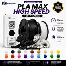 Filamento PLA Premium Hyper Speed 1Kg 1.75mm Impressão 3D Alta Qualidade Profissional Varias Cores