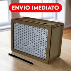 Caixa Cofre Desafio 10000 5000 ou 1000 Mdf Dinheiro Método Japonês Woodbox Cofre de Moedas Pronta Entrega