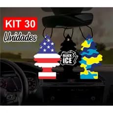 Kit 30x Cheirinho de Carro Aromatizante Automotivo Pinheiro Brinde Lava Rapido - Envio Imediato