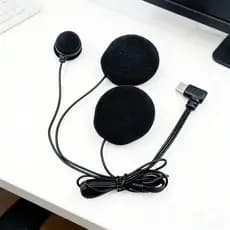LI * Microfone Headset Comunicação Capacete Avançado Para Capacetes Full Face USB Tipo C Vermelho