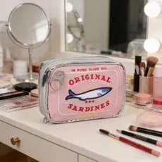 Hi * Sardinha Elegante Pode Olhar Bolsa Higiene Pessoal Solução Armazenamento Multiuso Maquiagem Estojo Cosmético