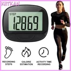 KIITK Contador Passos Pedômetro Eletrônico Para Exercícios Diários Tela LCD Ferramenta Monitoramento Fit