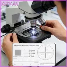 Régua Calibração Microscópio Precisão KIITK Corrediça Gradações 0 1 Mm Para Medição Precisa Labora