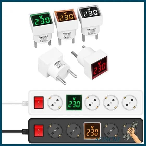 AEIN LED Voltímetro Digital AC220V 230V Tensões Digitais Indica Quadrado Medidor Instalação Rápida