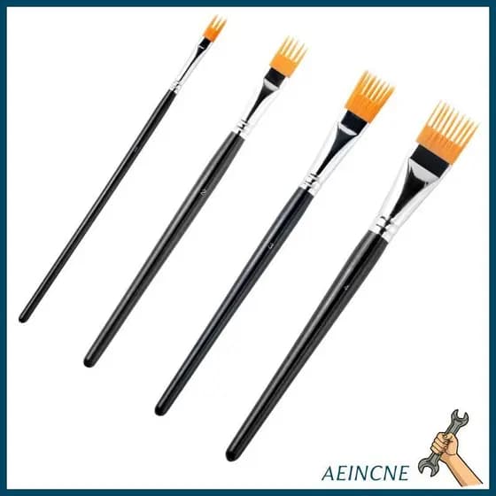 Aiin 4 Pçs Pincel Pintura Artística Ponta Plana Aquarela Para Cenário Montanha Delicando E Tintas Chinesas