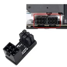 VEI GPU VGA 8 Pinos 6 180 Graus U Volta Para Fêmea Adaptador Alimentação Preto