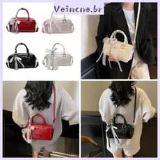 VEI Bolsa Ombro Couro Fecho Para Crossbody Alças Removíveis