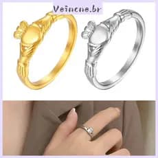 VEI Lindamente Anéis Casamento Revestidos Irlandeses Representando E Acessório Amizade Para Aqueles