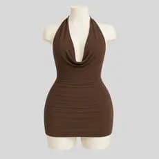 Vestido Feminino Curto Decote Degagê Costa Nua Festa Balada