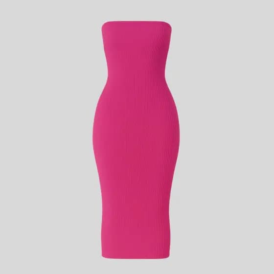 Vestido Feminino Midi Tomara Que Caia Canelado • Look Natal • Feminino Elegante