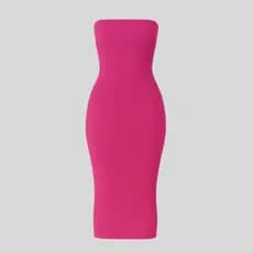 Vestido Feminino Midi Tomara Que Caia Canelado • Look Natal • Feminino Elegante