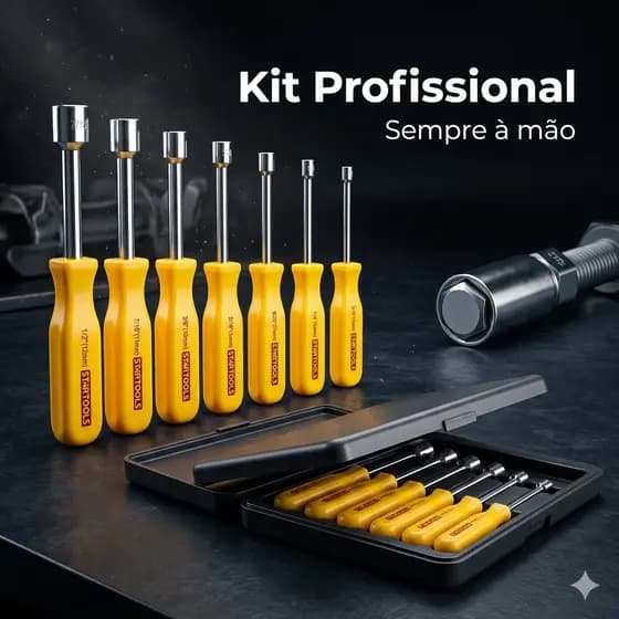 Jogo de Chaves Canhão Profissional 70mm | Kit Ferramentas Alta Durabilidade para Uso Automotivo e Doméstico