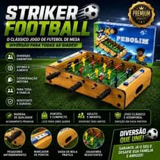 Pebolim Mesa Madeira Portátil Premium Futebol de Mesa Compacto Adulto Infantil