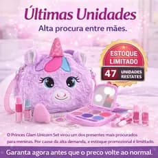 Kit Maquiagem Infantil Completo Unicórnio com Bolsa | Estojo Organizador Menina +3 Anos Brinquedo Criativo Lavável